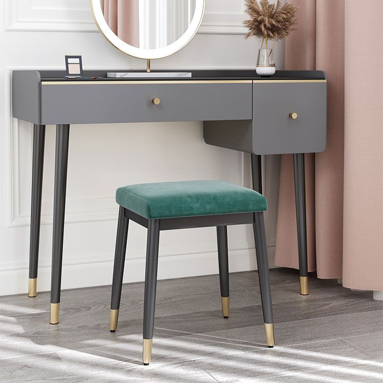 Modern Grey Standard Leather Solid Color Rectangle Indoor Standard