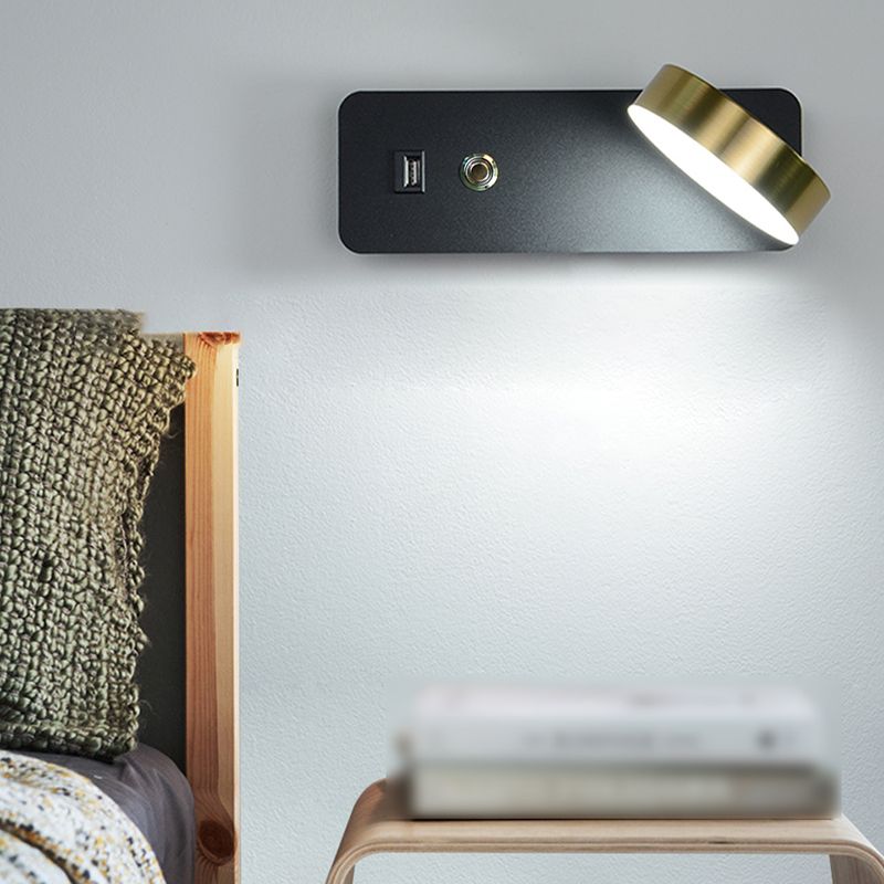 Lámpara de pared de atenuación táctil giratoria Nórdica Led de lectura de lectura de la pared con puerto USB