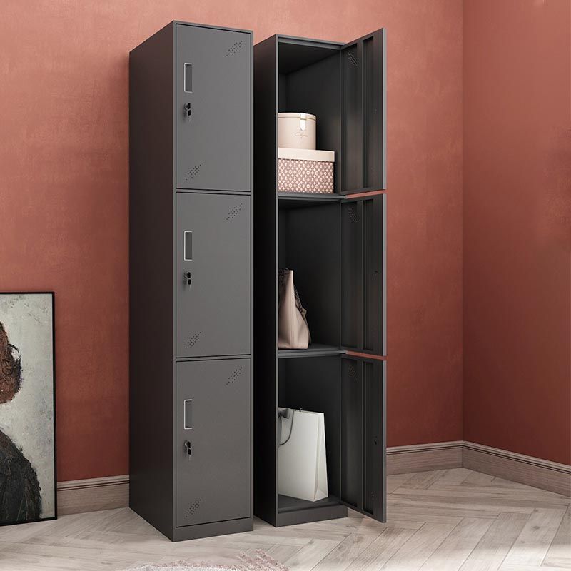 Black Metal Wardrobe Cabinet Contemporary Hinged Wardrobe Armoire