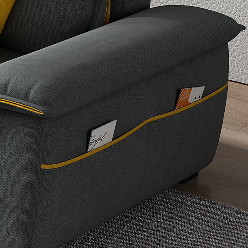 Contemporary Reversible Chaise Sofa with Removable Cushions Slipcovered Sofa