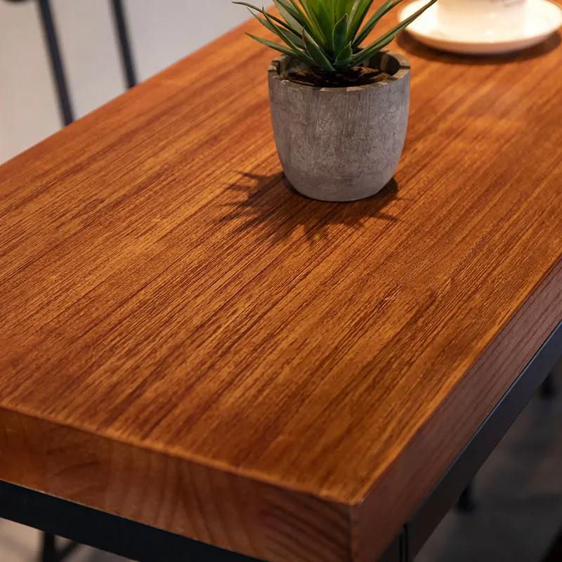 Industrial Rectangle Solid Wood Bar Table Set 1/7/9 Pieces Counter Table with Stools