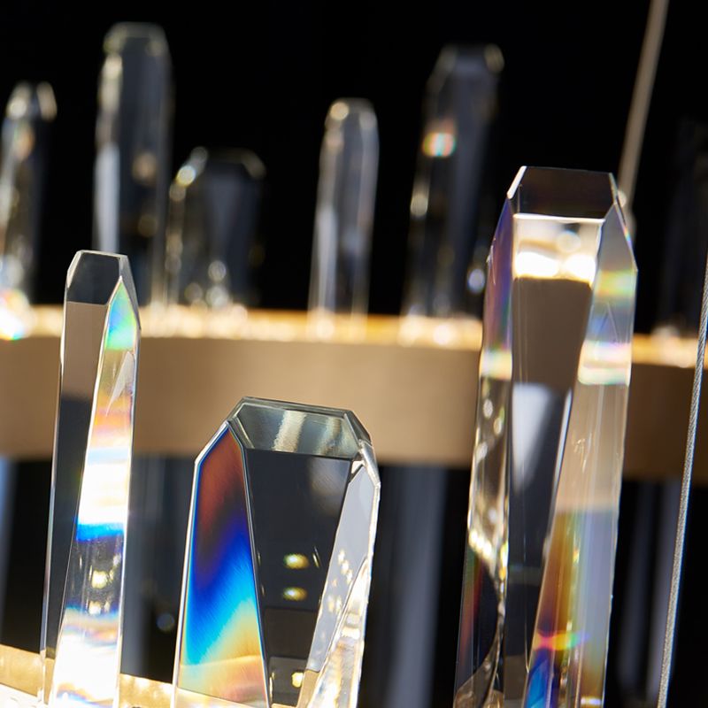 Moderner Anhänger Lichtkreis Kristall Ein leicht helles Inselbeleuchtung Idee für Esszimmer