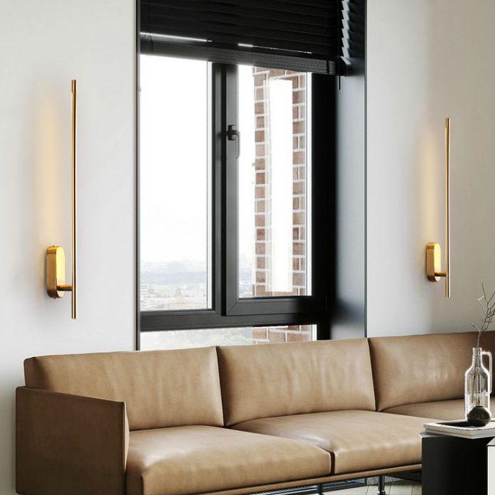 Rotatable Linear Wall Sconce Nordic Style Copper Sconce Wall Light