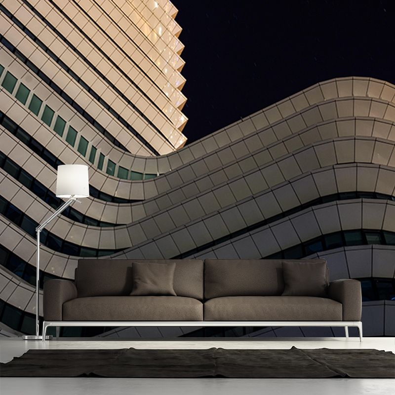 City Construction Mural Wallpaper Mildew Resistant Modern Bedroom Decoration