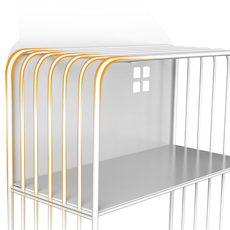 Open Back Bookshelf Scandinavian Etagere Bookcase with Shelves