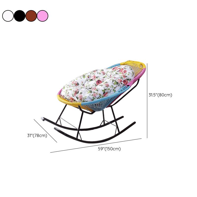 Modern Woven Rope Rocker Chair Rattan Rocking Chair for Living Room