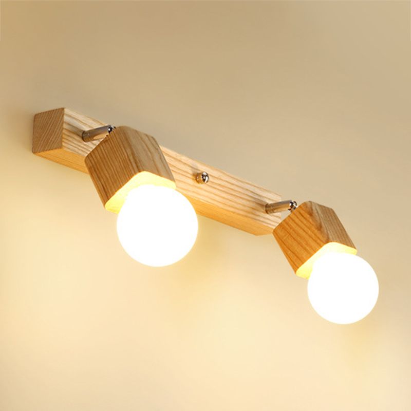 Fissaggi di illuminazione per vanità geometriche in stile moderno Stile con parete vanità in legno Sconce