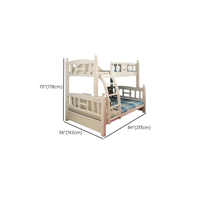 Beech Bunk Bed Modern Style Bunk Bed with Footboard in White