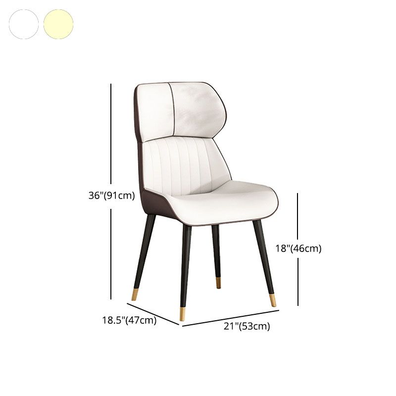 Scandinavian Wingback Arm Dining Chairs for Home Leather Dining Chairs