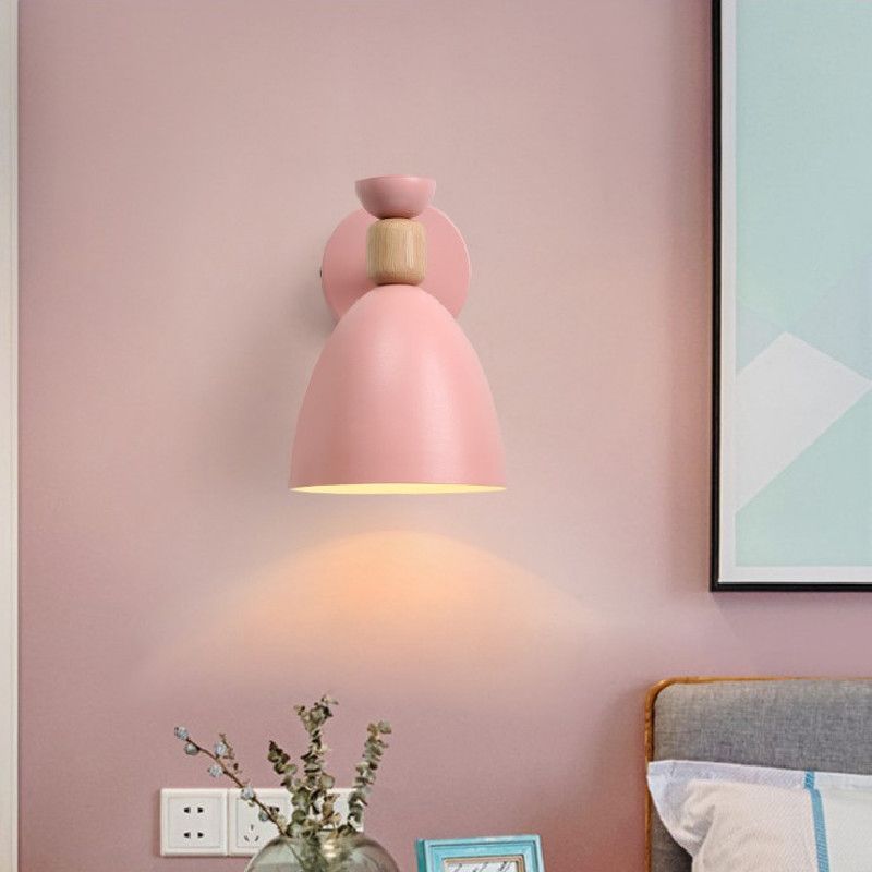 Contemporary Wall Light Wooden Macaroon Wall Light Sconce for Living Room