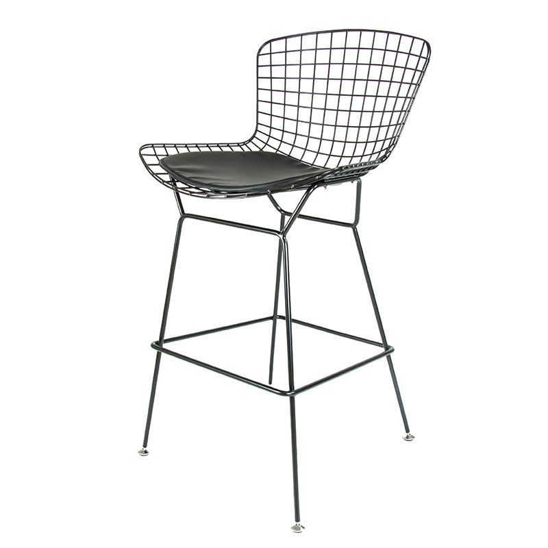 Contemporary Rectangle Bar and Counter Stool Metal Stool with 4 Legs