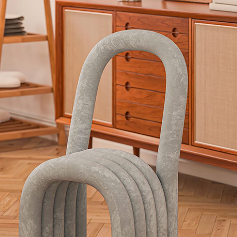 Modern Style Side Chair Velvet Open Back Armless Dining Chair for Home