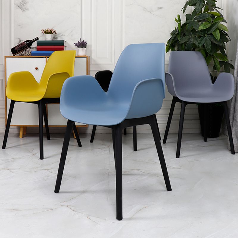 Plastic Dining Armchair Glam Style Dining Room Chair for Home