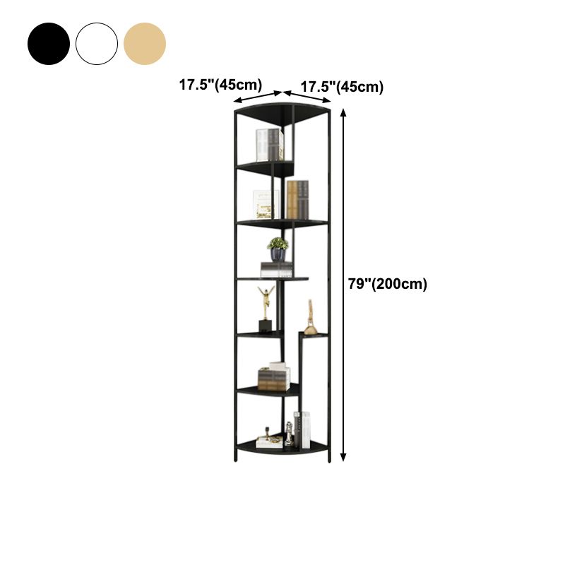 Industrial Metal Corner Bookshelf Open Vertical Bookshelf for Living Room