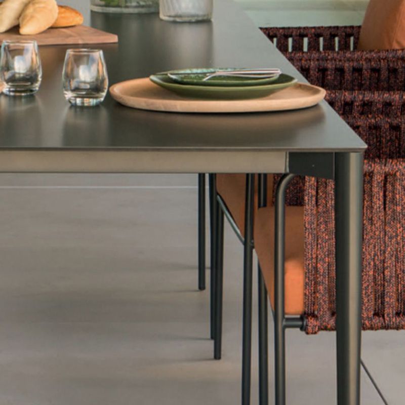 Rectangular Patio Dining Table Set 1/4/7 Pcs Metal Frame Patio Dining Table and Chairs