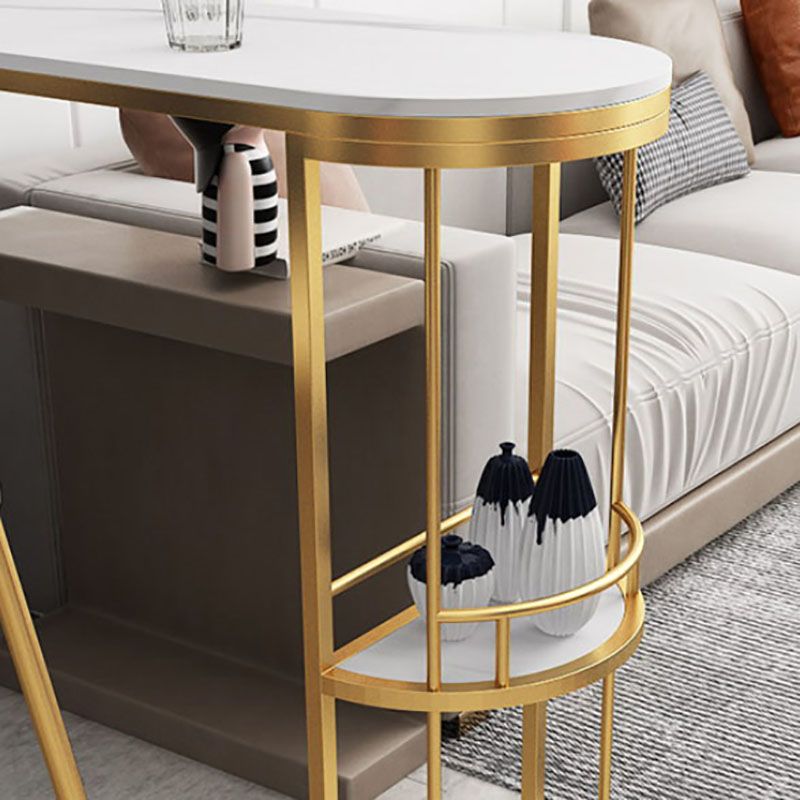 Table à manger à barre de pierre blanc glamour