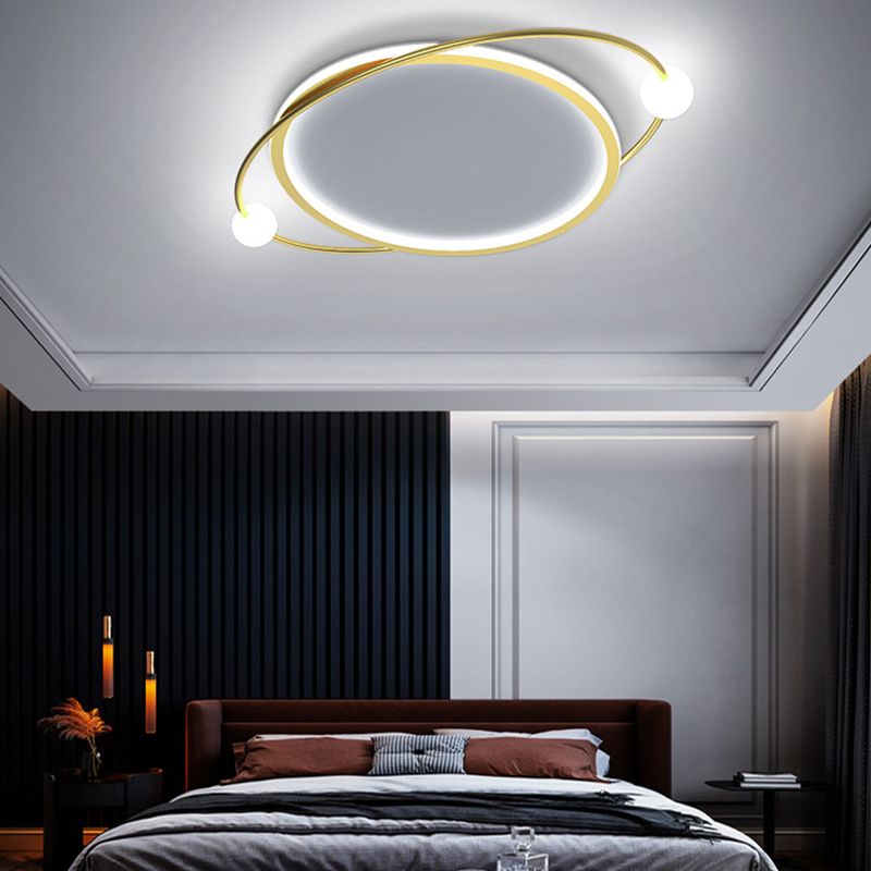 Gouden Ring Flush Mount Plafond Licht Eenvoud LED Acryl Dicht aan plafond lamp