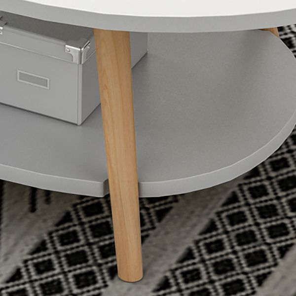 Minimalistic Single Coffee Table Wood Contemporary Cocktail Table with Shelf