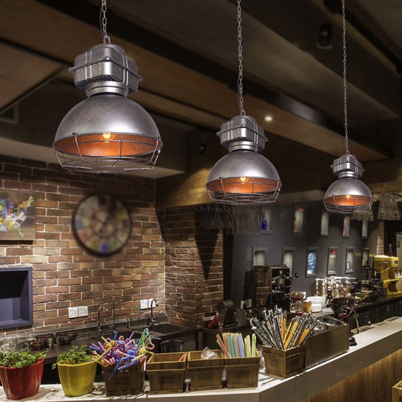 Retro mijnlicht lichtvormige metalen verlichting armatuur 16 "brede industriële stijl enkele lamp suspensielamp met verstelbare hangende ketting