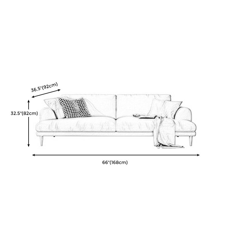 Recessed Arm Cushion Back Contemporary Cotton Living Room Sofa