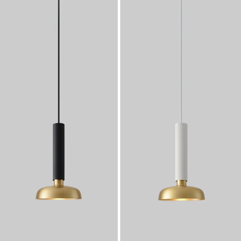 1 Light Pot Cover Hanging Pendant Postmodern Style Metal Hanging Lighting for Living Room