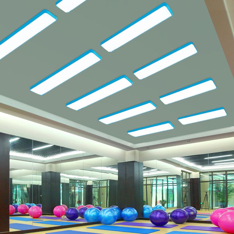 Rectangle Acrylic Flush Mount Light Modern LED Close to Ceiling Lighting for Gymnasium