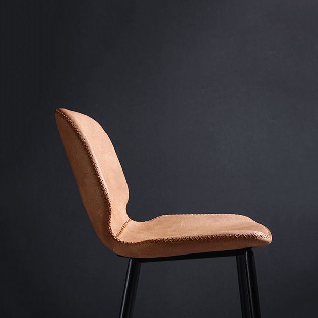 Scandinavian Matte Finish Leather Barstool Footrest Living Room Stool