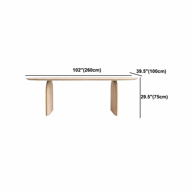 Modern Natural Oval Dining Room Table Pine Solid Wood Double Pedestal Table