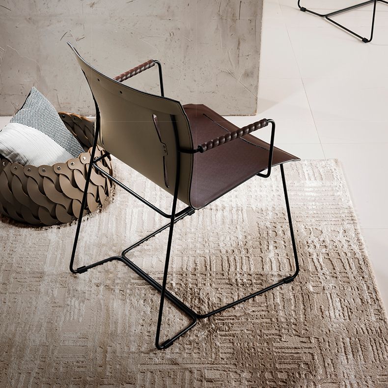 Metal Frame Dining Room Chair Indoor Faux Leather Dining Chair