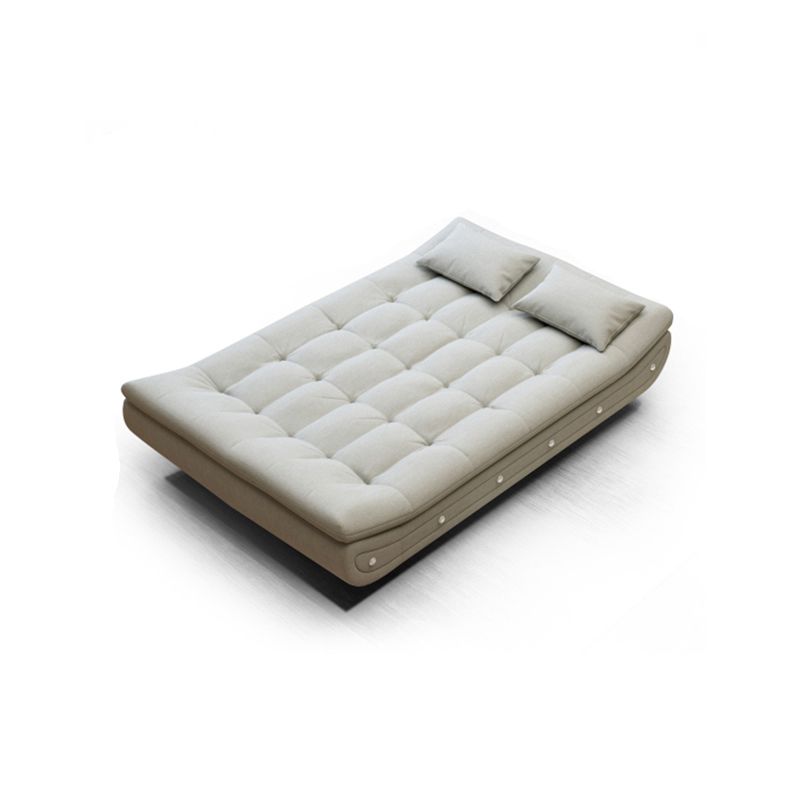 Cotton Blend Convertible Contemporary Biscuit Back Armless Sofa Bed