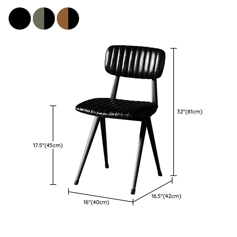 Contemporary Dining Room Open Back Metal Armless Dining Chair