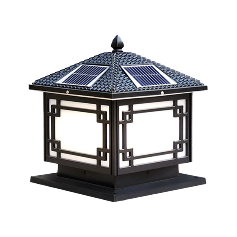 Modern Minimalist LED Solar Lighting Fixture with Acrylic Shade for Garden