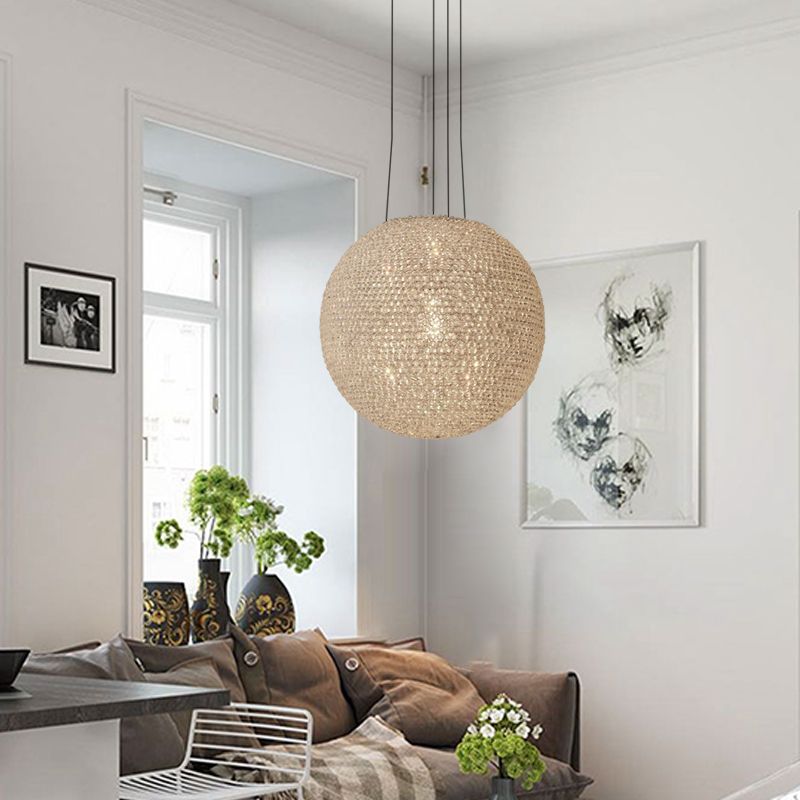 Metal White Chandelier Pendant Light Globe 2 Lights Minimalism Drop Lamp for Bedroom