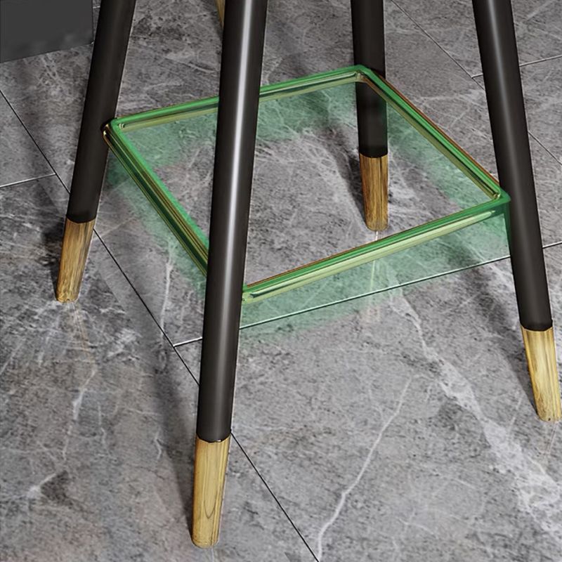 Modern Faux Leather Bar Chair Indoor Upholstered Bar Stool with Footrest