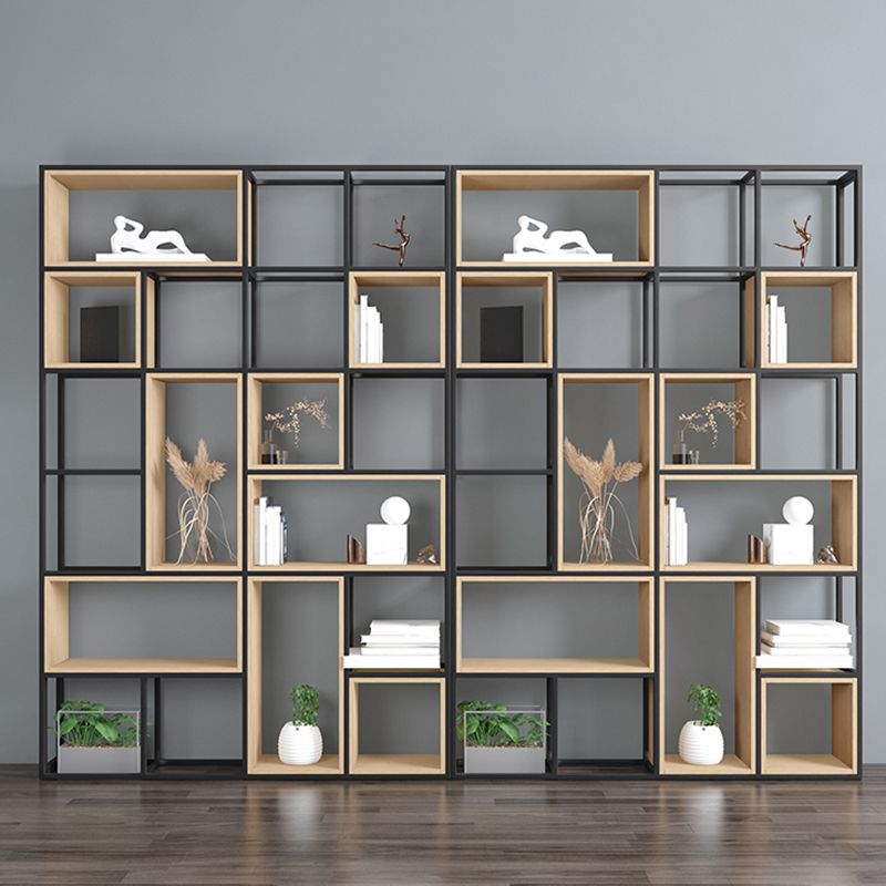 Modern Office Open Shelf Natural 11.81" W Engineered Wood Bookshelf