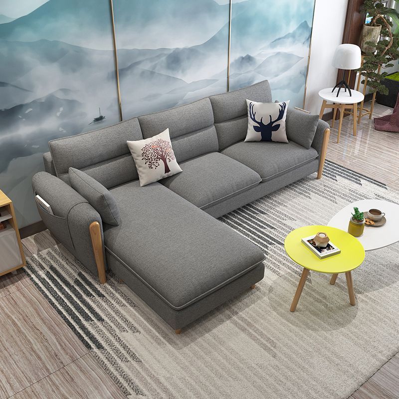 Farmhouse L-Shape Modular Reversible Furniture Sectionals for 3 People