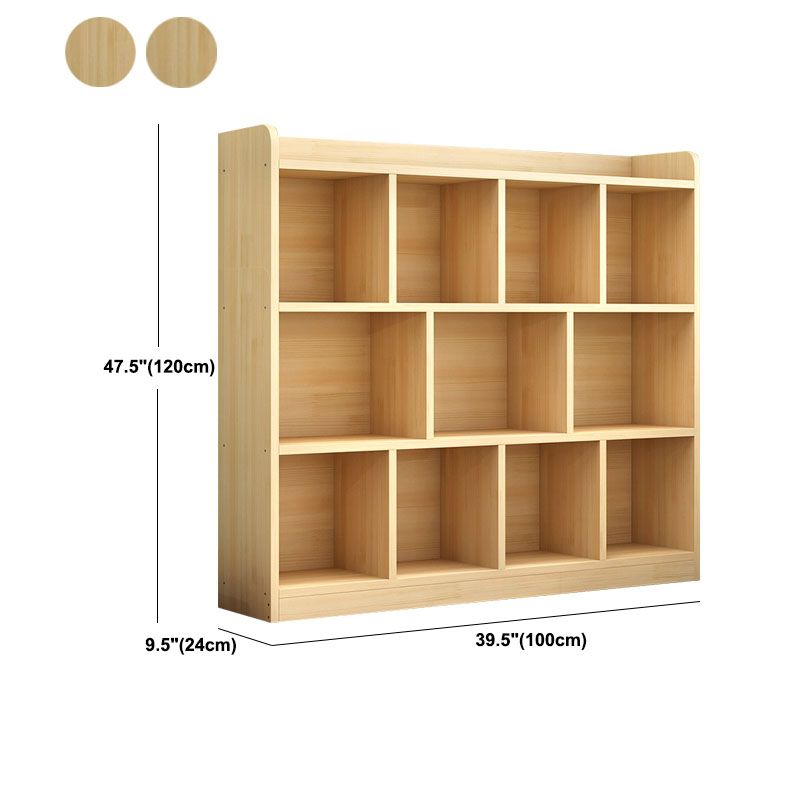 9.4" W Modern Wood Bookcase with Rectangular Shelves Bookshelf for Living Room