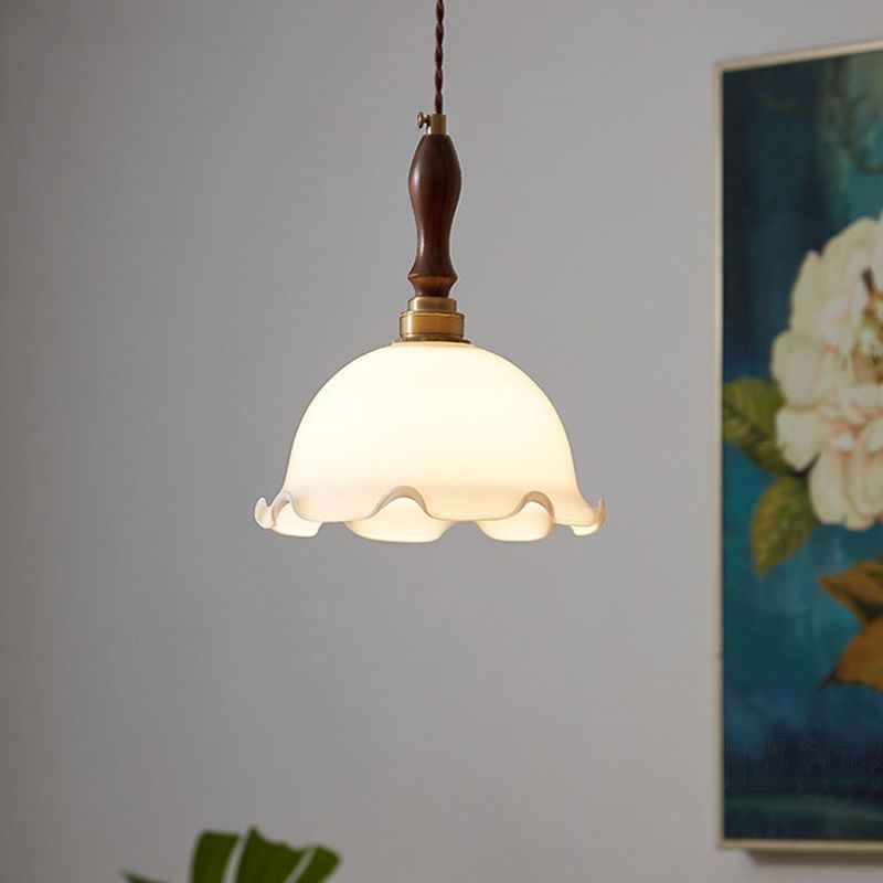 Pendre de style minimalisme moderne Lumière blanche en verre blanc suspendu pour la cuisine