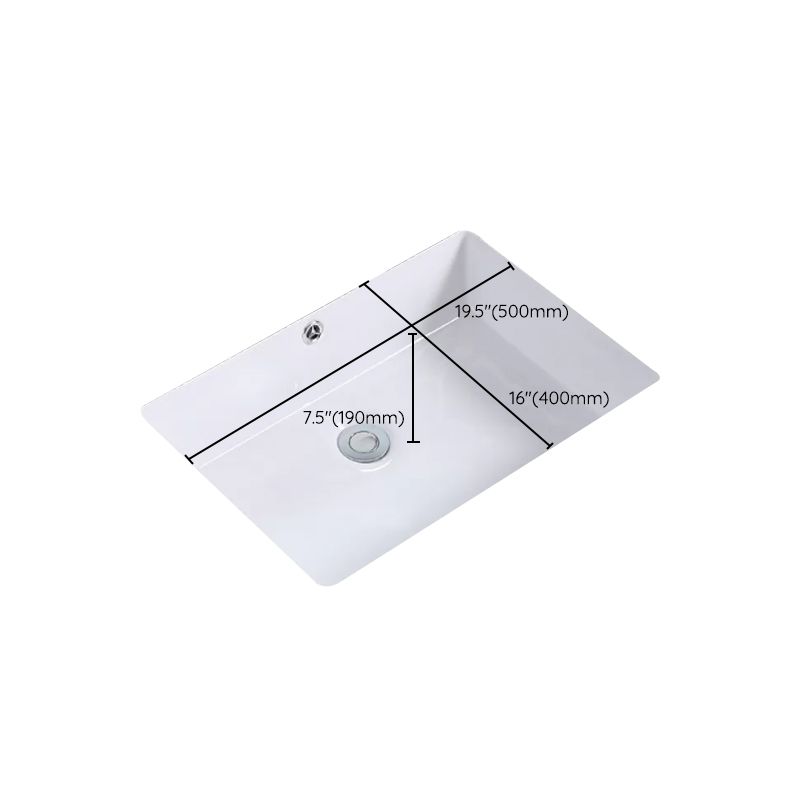 Modern Bathroom Sink Rectangular Vessel Lavatory Sink Pop-Up Drain