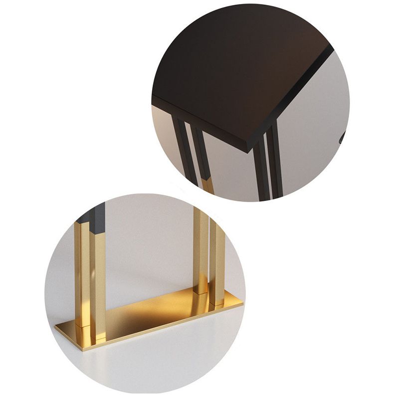 Glam Bar Height Table Solid Wood Top Bistro Bar Table with Double Pedestal Base