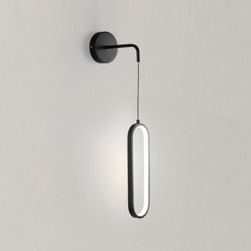 Bedside Modernist Wall Sconce Oval Single Light LED Simple Wall Mounted Light