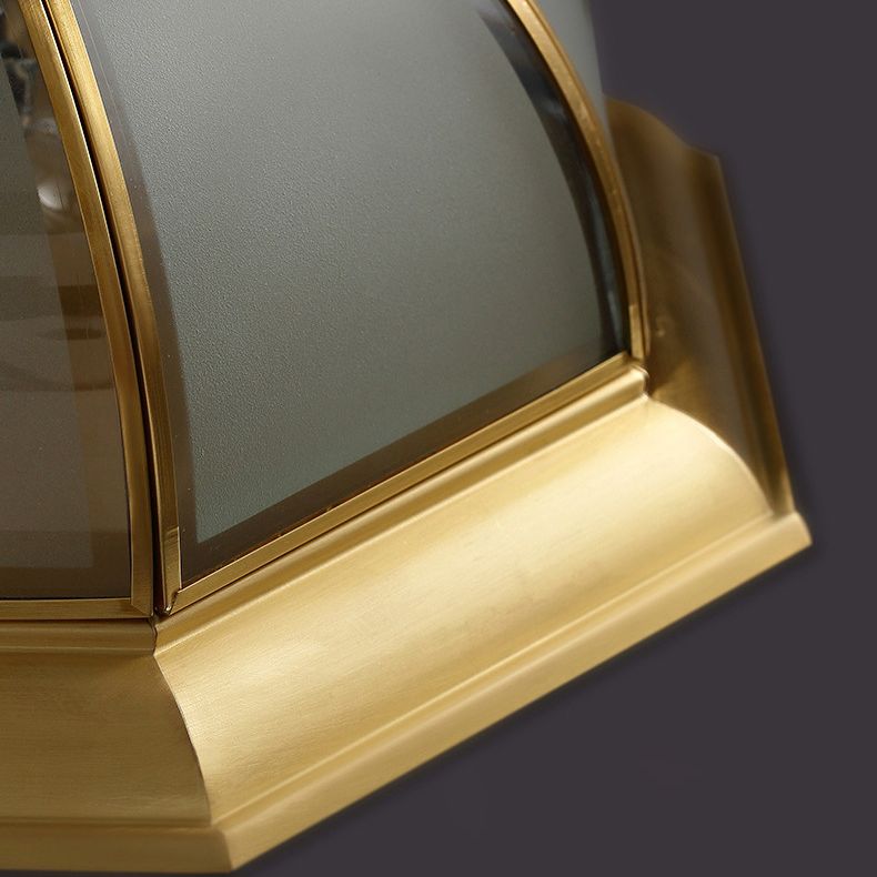 Octagon-Einbauleuchte Schlichte Deckenleuchte aus Goldglas