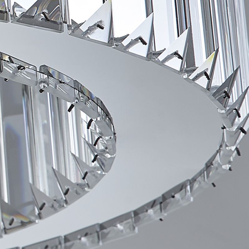 Éclairage de l'île contemporaine Crystal ovale 2 Light Island île plafond en argent