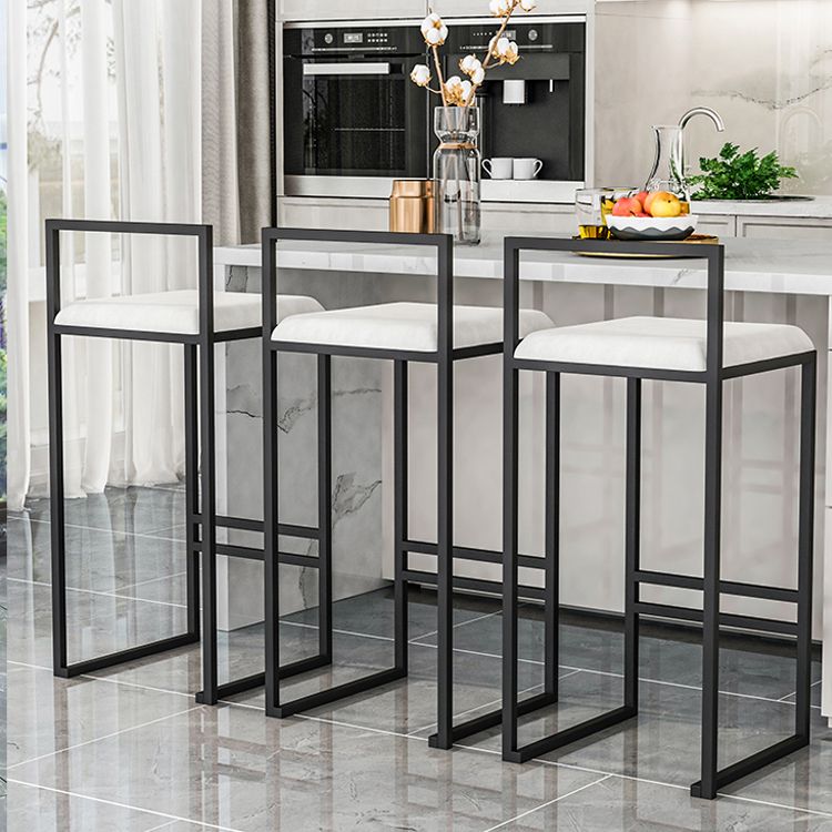 Modern Jewelry Shop Velvet Counter Stools Matte Finish Footrest Barstool