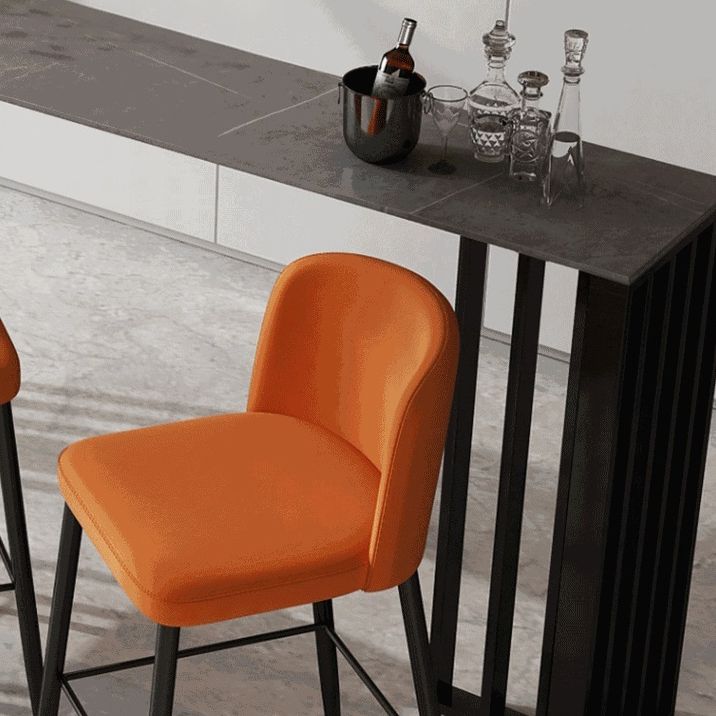 Industrial Style Counter Stool Upholstered Living Room Bar Stool with Metal Legs