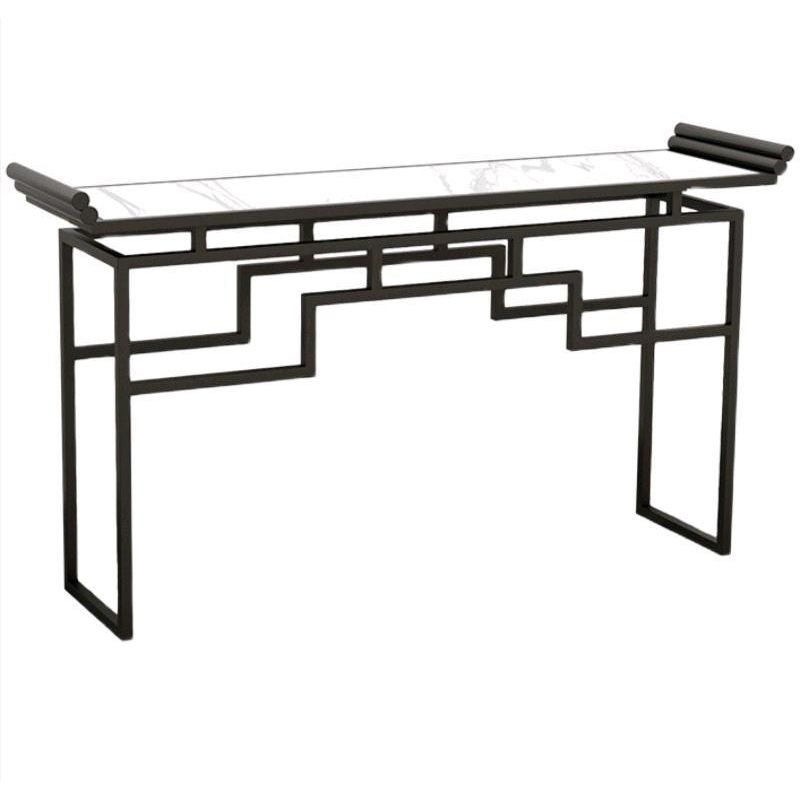 31.5" Tall Marble Table Glam 1-Shelf Console Accent Table for Hall