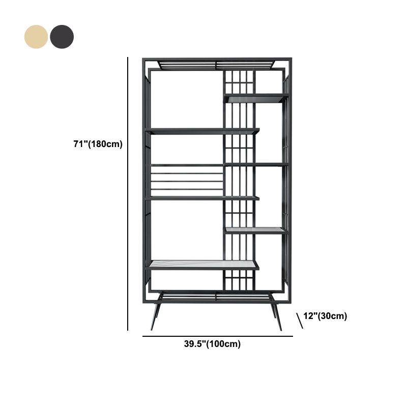 Open Shelf Bookcase Modern Metal Bookshelf for Dining Room 70.9" H X 11.8" W