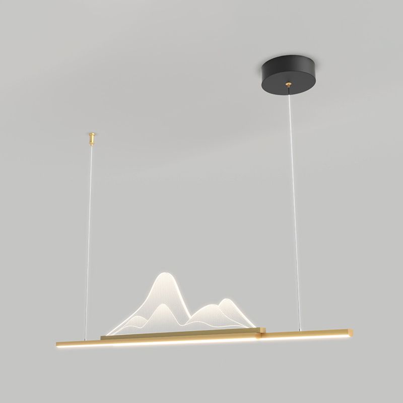 Iluminación de colgante de metal moderno Luz de colgante lineal de 1 luces