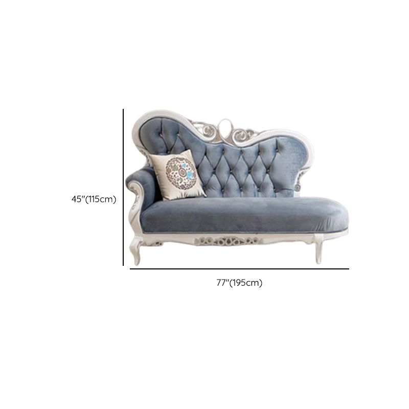 Glam Upholstered Chaise Lounge Couch Rolled Arms Chaise Lounge Chair