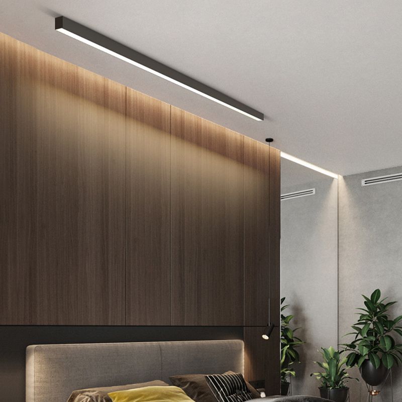 Lineaire inbouwverlichting Eenvoud Metaal zwarte afwerking Inbouw LED-licht voor slaapkamer